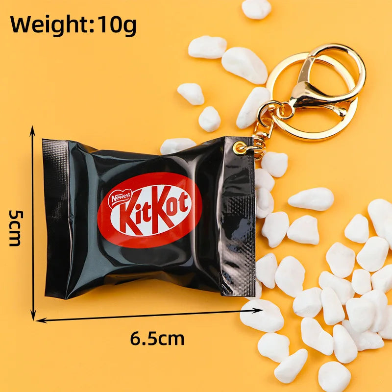 Korean Chocolate Pie Keychains  Realistic Snack Packaging Creative Snack Bags Bag Pendants  Food And Toy Decorations