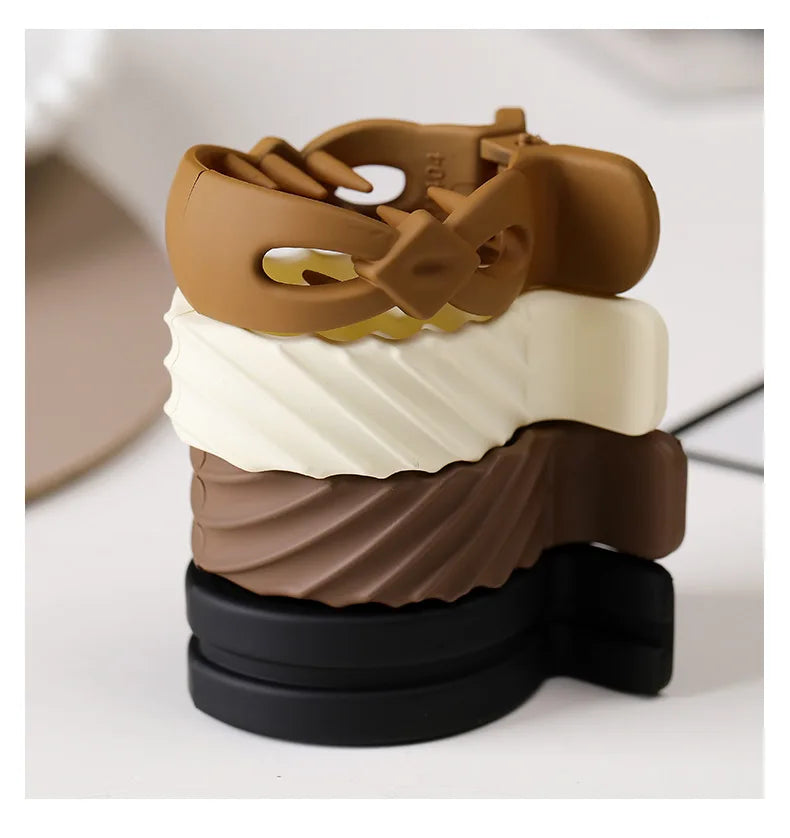 Round Hair Clip Grab High Ponytail Fixed Artifact Claw Hairpin Women Back Head Frosted Hairpin Anti-sagging Hair Style Claw Clip