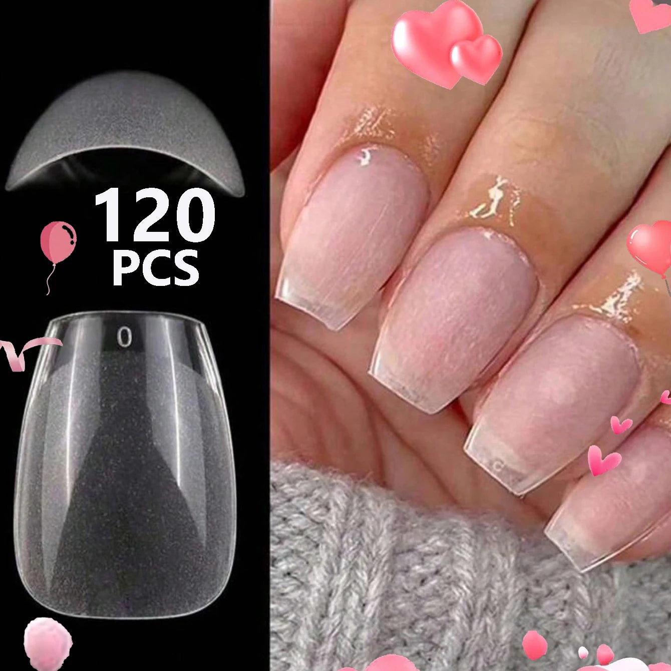 120PCS-Short almond semi-frosted fake nails - perfect for nail design and salon extensions  perfect for dating and everyday wear
