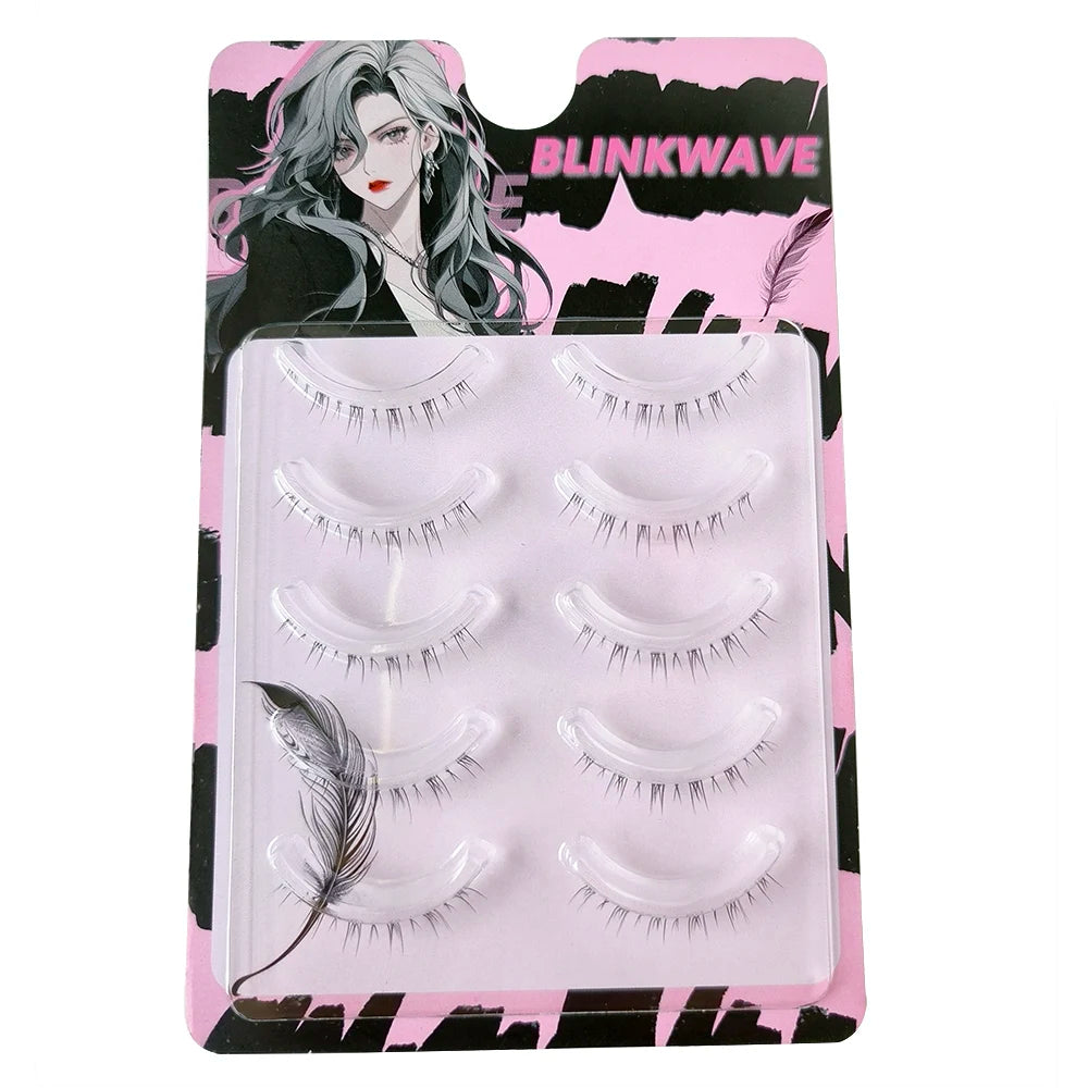 5 Pair Clear Band Lower Eyelashes Handmade False Eyelashes Bottom Lashes Natural Manga Lashes douyin makeup lash Extension