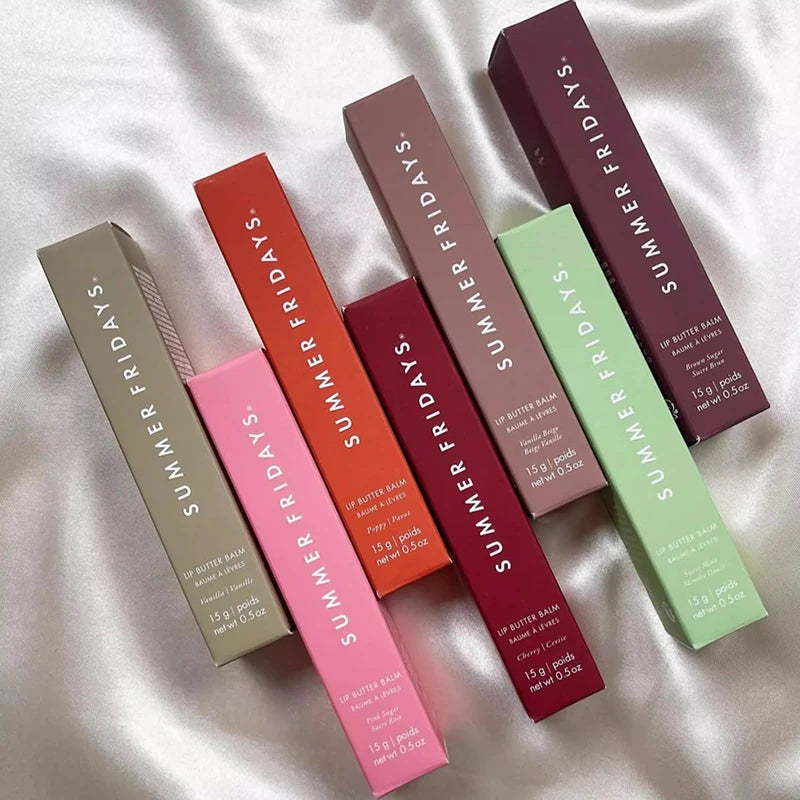 Summer Fridays  Mini Set Lip Balm Vanilla Iced Coffee Lip Gloss Lip Balm Moisturizing Smooth Soft Lips Cosmetics Makeup Lip Care