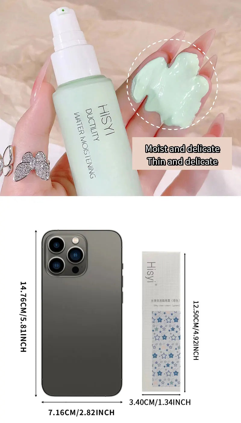 Silky and clear primer, natural cream to brighten and prevent makeup from coming off easily, foundation liquid,