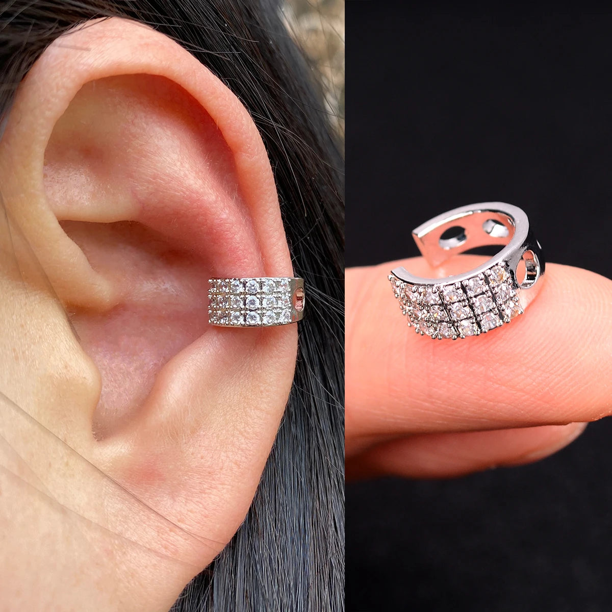 1Piece Helix Cartilage Conch Fake Without Hole Piercing Ear Cuffs Earcuff Wrap Rock Earring Non Piercing Women Clip Adjustable