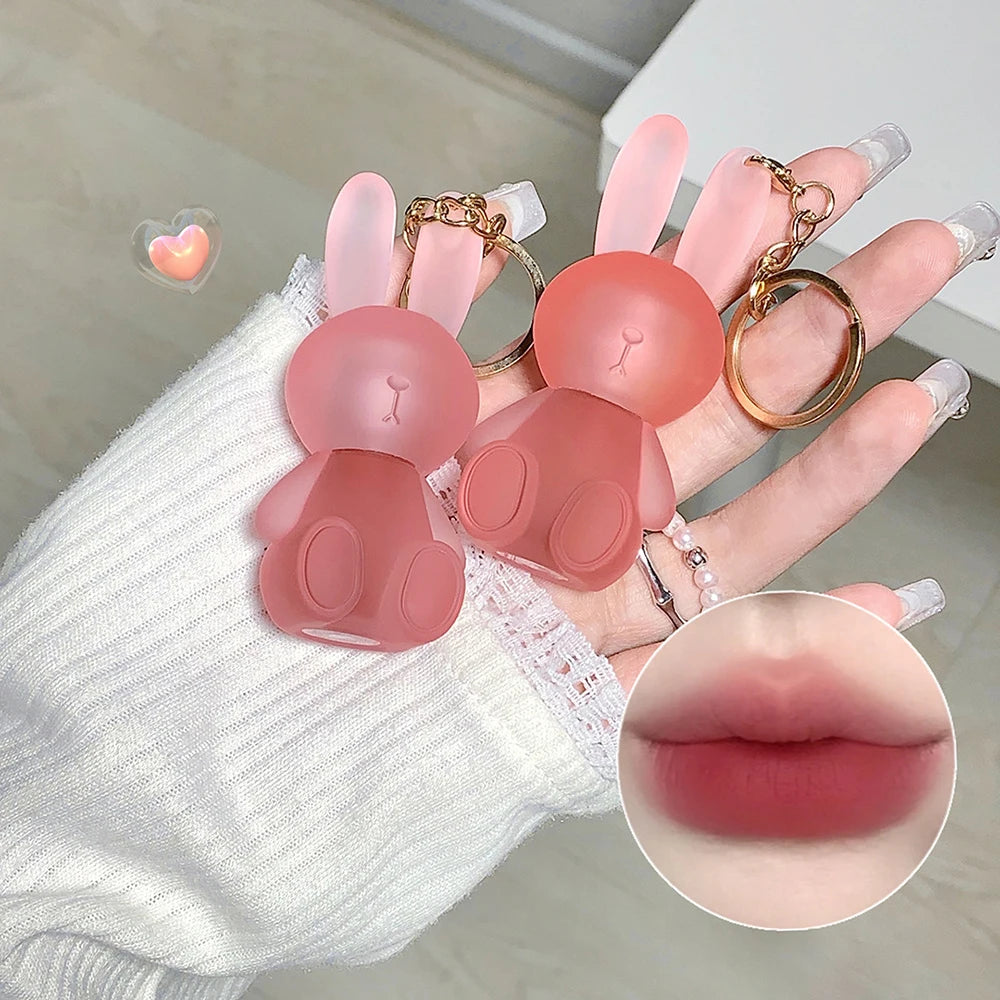 Little Bear Crystal Frozen Strawberry Glossy Lip Glaze Mirror Whitening Nude Doodle Lip Korean Makeup Y2K Cosmetics Lipsticks