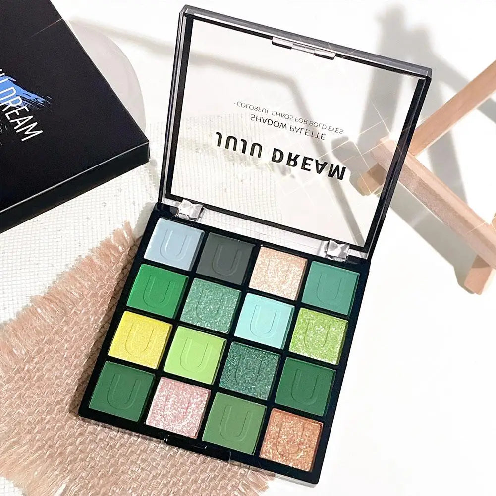 16 Color Rose Palette With Makeup Mirror Pearlescent Matte Glitter Shimmer Pigment Nude Longlasting Eye Shadow