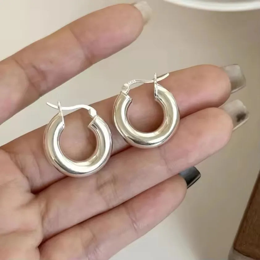 VENTFILLE 925 Sterling Silver Star & Moon Hoop Earrings for Women