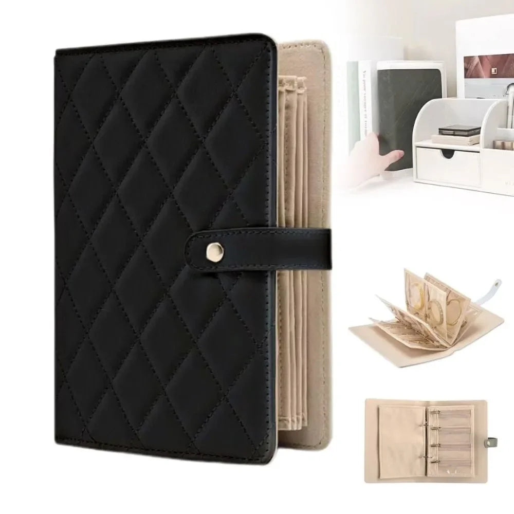 Portable PU Leather Jewelry Storage Book Jewellery Binder, Jewelry Organizer Roll, Small Anti Oxidation Jewelry Storage Bag