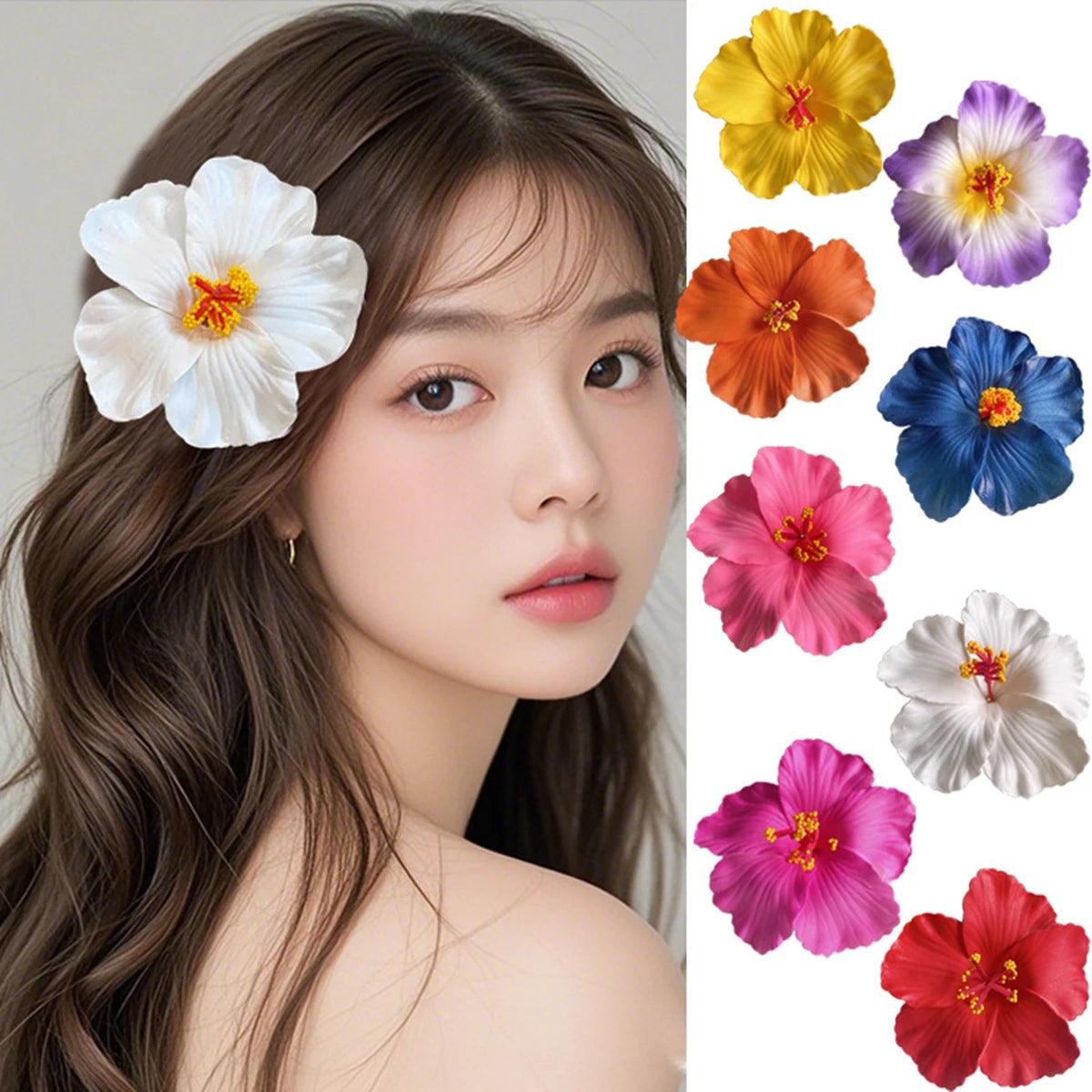Hawaiian Flower Hair Clip For Women Girls Romantic Bohemian Flower Side Bangs Clip BB Hair Clips Hair Accessories