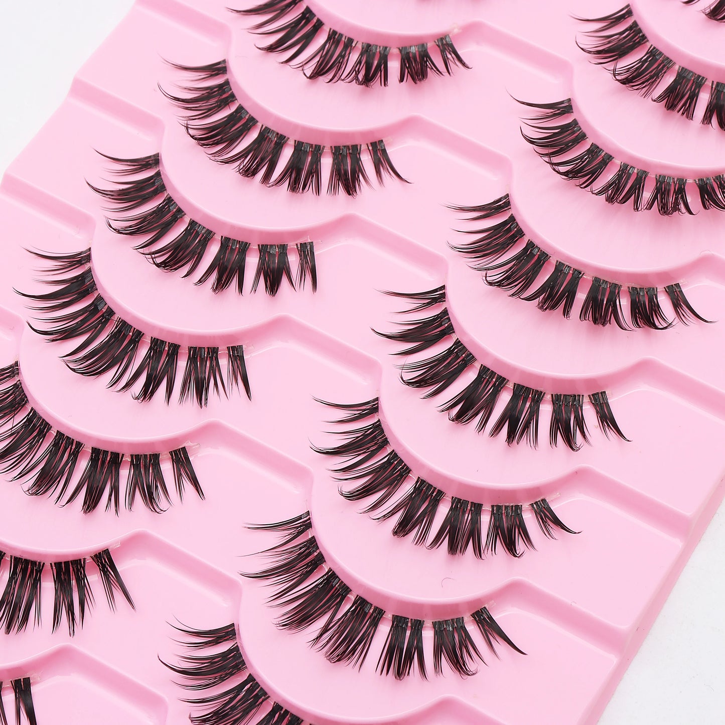 DINGSEN 10Pairs Clear Band Anime Natural False Eyelashes Manga Lashes False Eyelashes Korean Makeup Wholesale Fake Eyelashes
