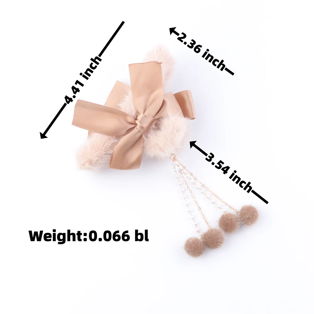 Furry Hair Claw Big Bow Hair Clips Banana Jaw Clips Pearl Tassel Hair Clips Strong Hold Hair Claw Clips Fashion Hair Accessories