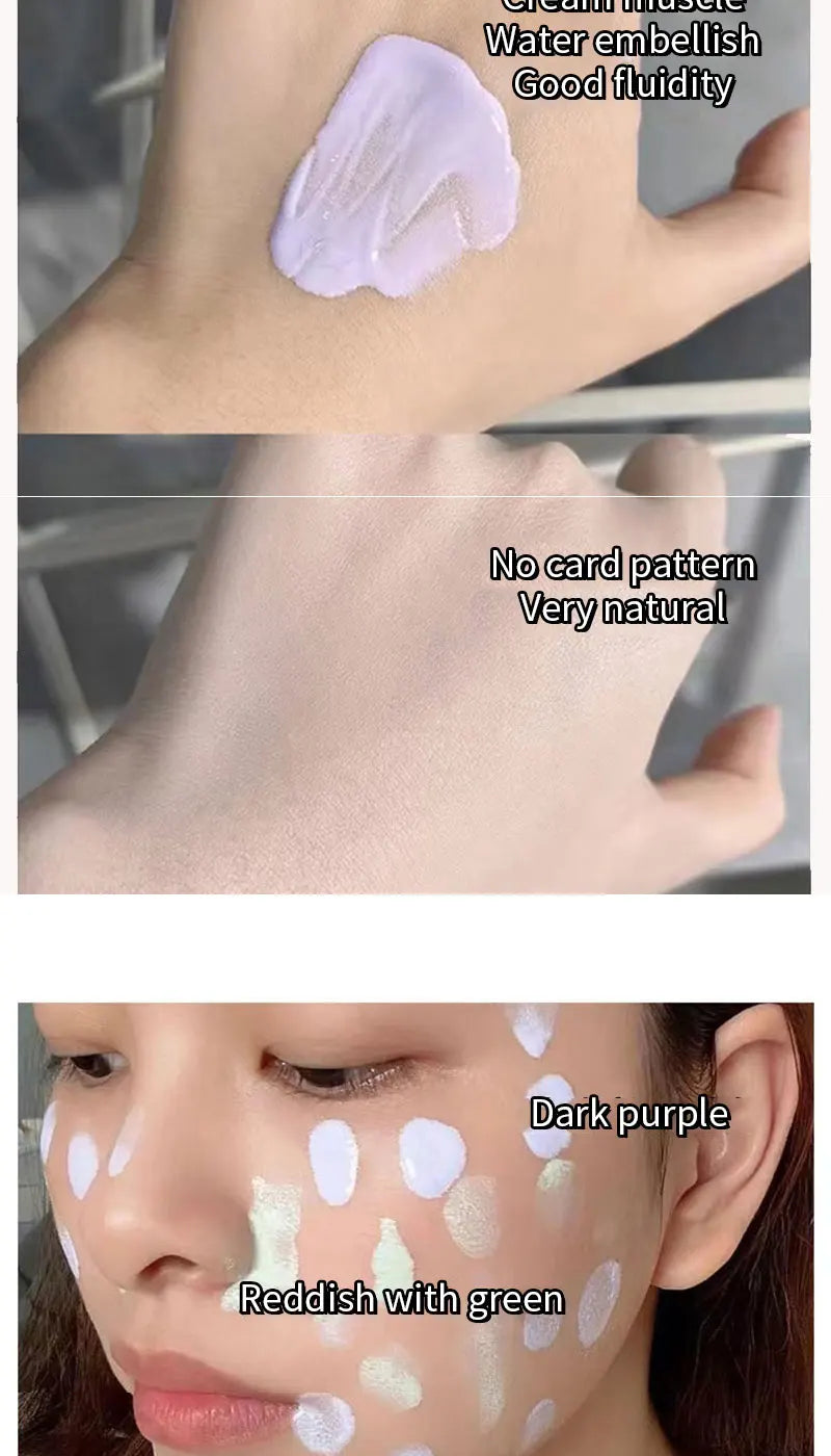 Silky and clear primer, natural cream to brighten and prevent makeup from coming off easily, foundation liquid,