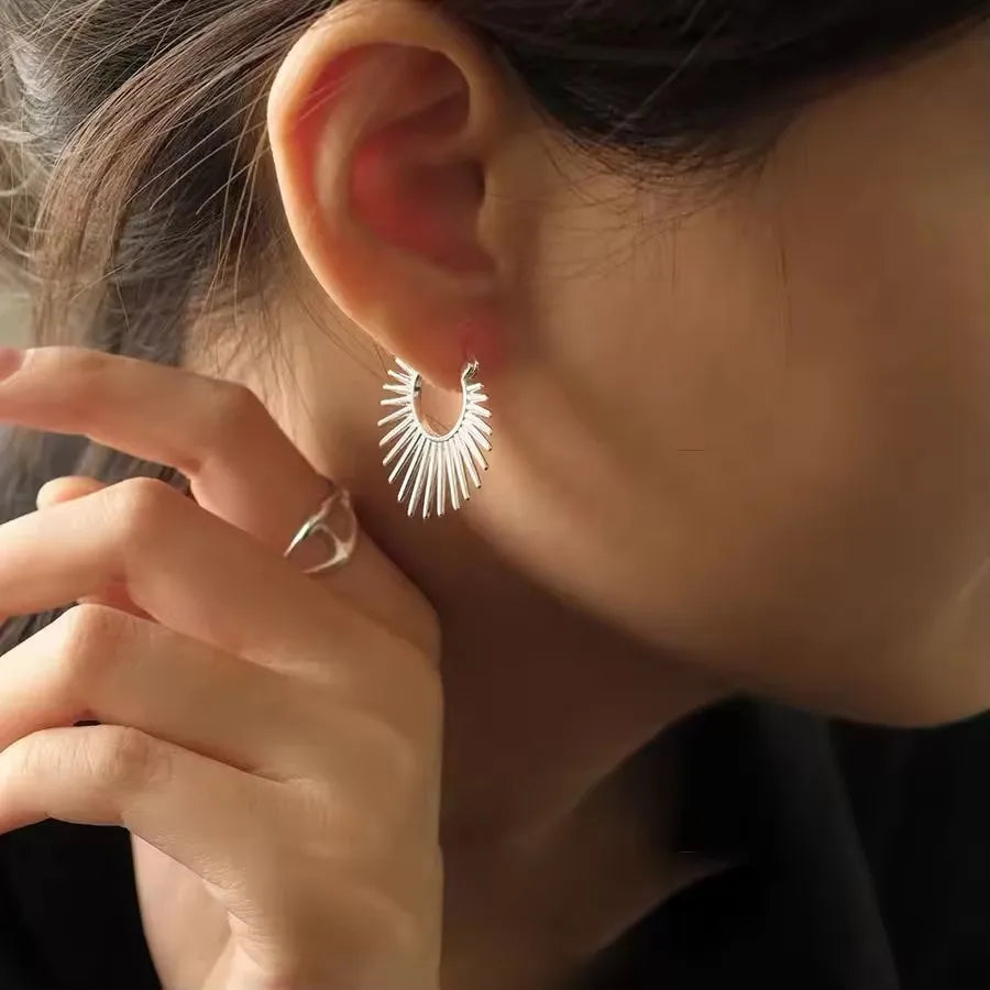 VENTFILLE 925 Sterling Silver Star & Moon Hoop Earrings for Women