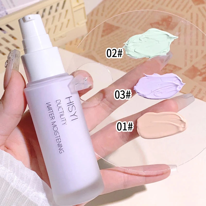 Silky and clear primer, natural cream to brighten and prevent makeup from coming off easily, foundation liquid,