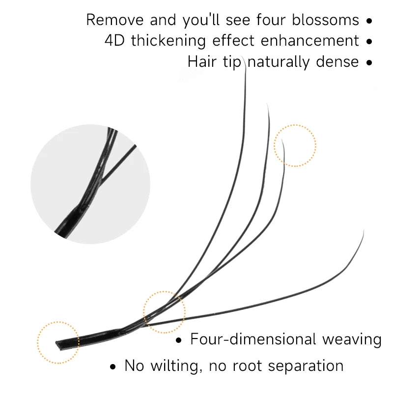 JASBLUE 4D W Shaped Eyelash Extension Premade Fans Natural Soft Light Individual Lashes 12 Lows False Eyelash CD Curl