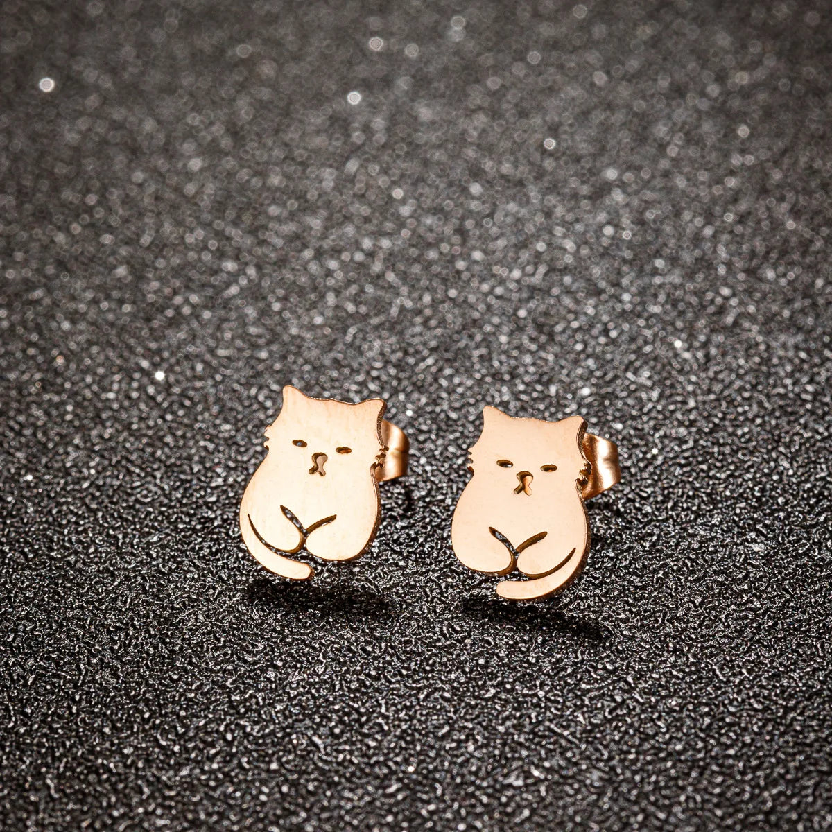 ovely Cat Earings Kitten Stainless Steel Studs for Girls Vivid Small Animal Kitty Jewelry Women Korean Pendientes Mujer