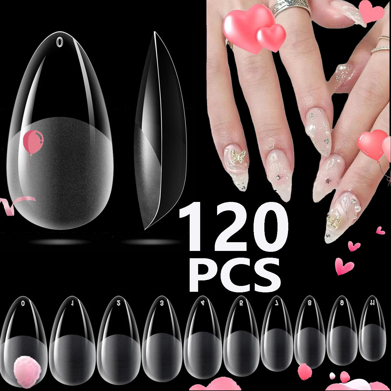 120PCS-Short almond semi-frosted fake nails - perfect for nail design and salon extensions  perfect for dating and everyday wear