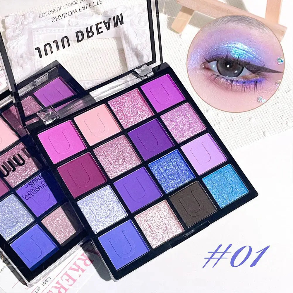 16 Color Rose Palette With Makeup Mirror Pearlescent Matte Glitter Shimmer Pigment Nude Longlasting Eye Shadow