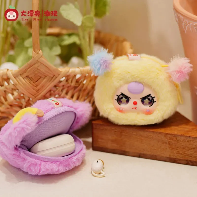 Baby Three Storage Pouches Vinyl Plush Blind Box Trendy Toy Cute Bag Charm Decorative Accessories Keychain Girl Surprise Gift