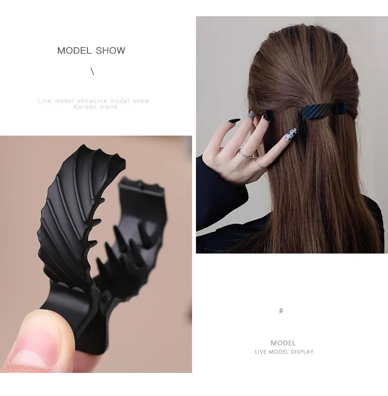 Round Hair Clip Grab High Ponytail Fixed Artifact Claw Hairpin Women Back Head Frosted Hairpin Anti-sagging Hair Style Claw Clip