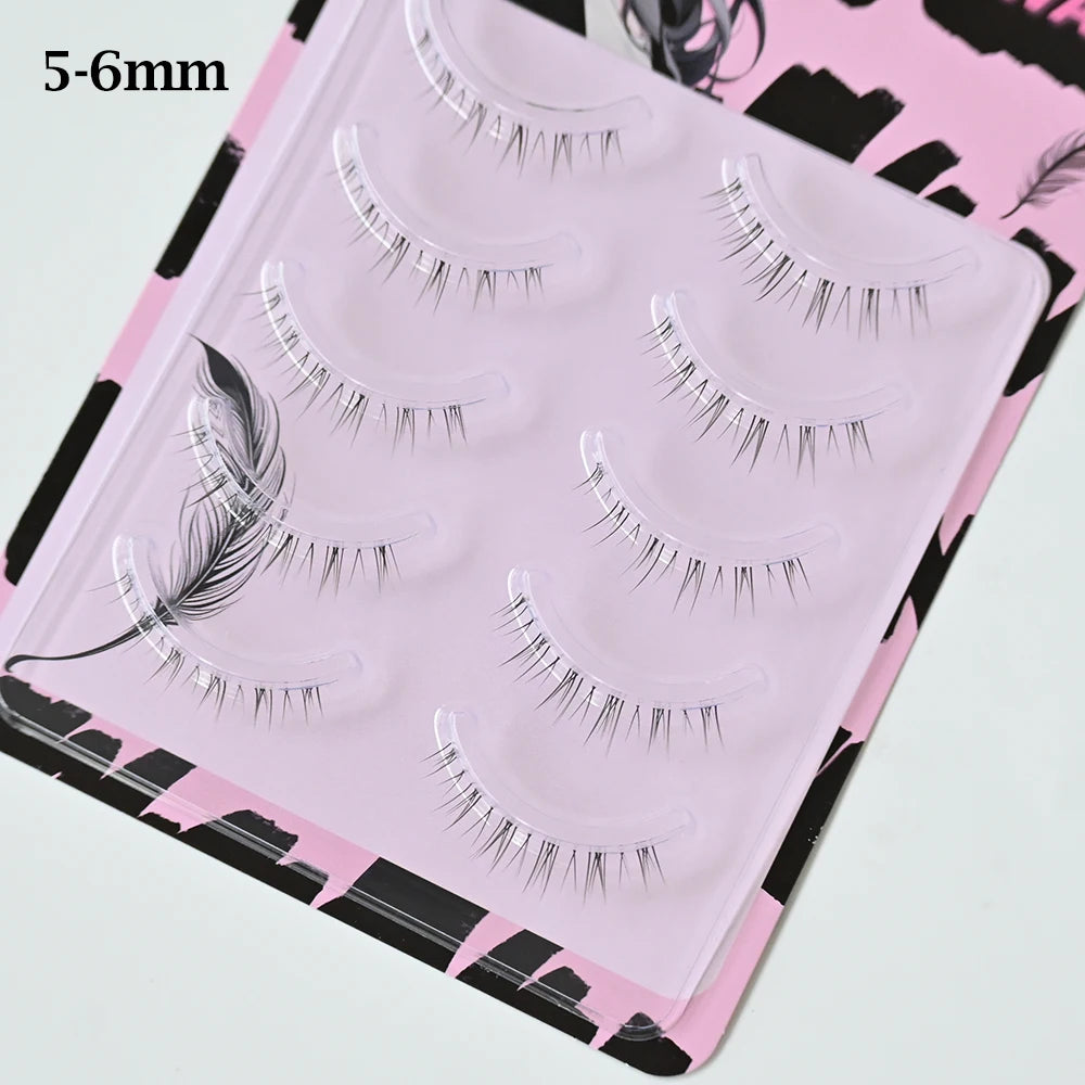 5 Pair Clear Band Lower Eyelashes Handmade False Eyelashes Bottom Lashes Natural Manga Lashes douyin makeup lash Extension