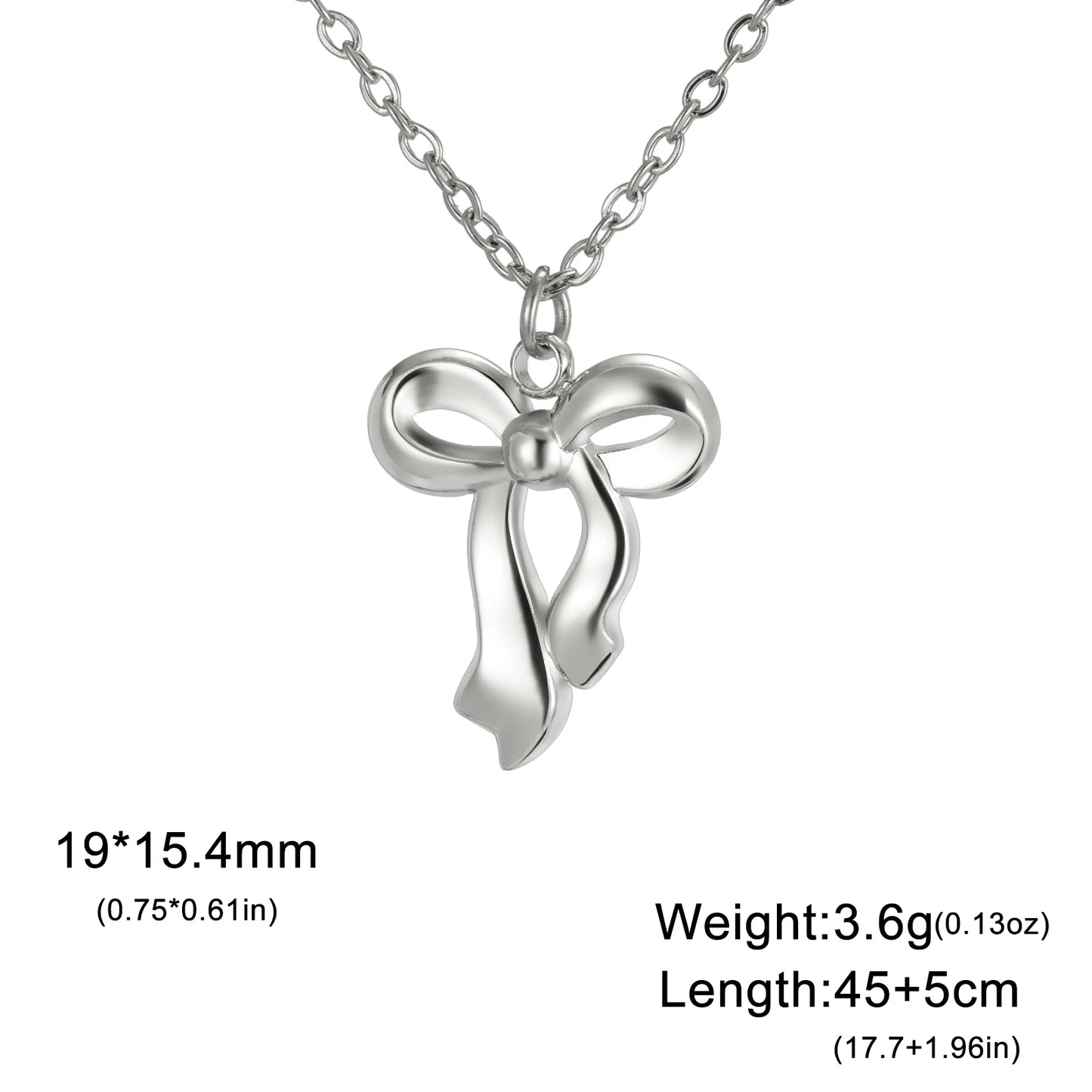 Romantic Bowknot Necklace – Korean Kpop Stainless Steel Choker for Women