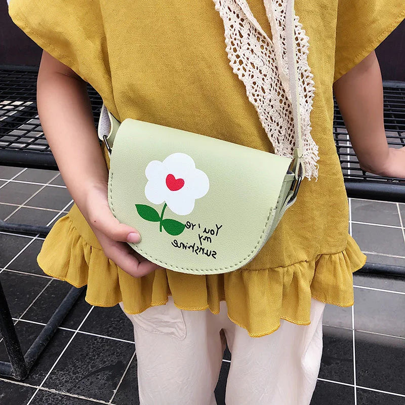 Cute PU Leather Children's Small Shoulder Bags Lovely Cartoon Baby Girls Coin Purse Handbags Princess Accessories Crossbody Bag