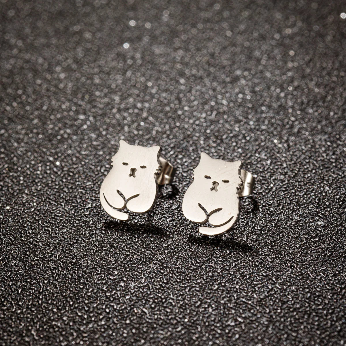 ovely Cat Earings Kitten Stainless Steel Studs for Girls Vivid Small Animal Kitty Jewelry Women Korean Pendientes Mujer