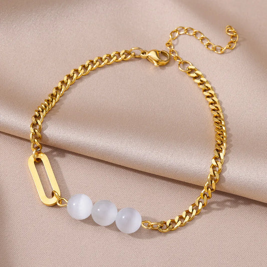 Anklets For Women Summer Beach Accessories Stainless Steel Geometric Chain Anklet Gold Color Leg Bracelets Bodychain Gifts