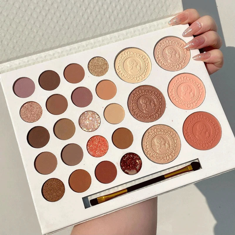 26-Color Eyeshadow Palette – Matte & Highlighter Shades, Long Lasting Makeup