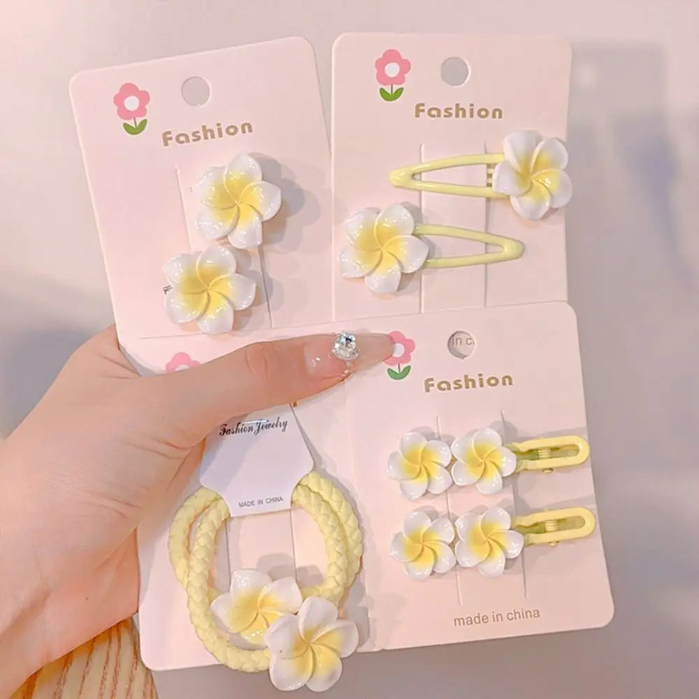 Hair Rope Plumeria Flower Hair Clip Hair Clip Hair Accessories Egg Flower BB Clip Traditional Mini Hair Claw Flower Barrette