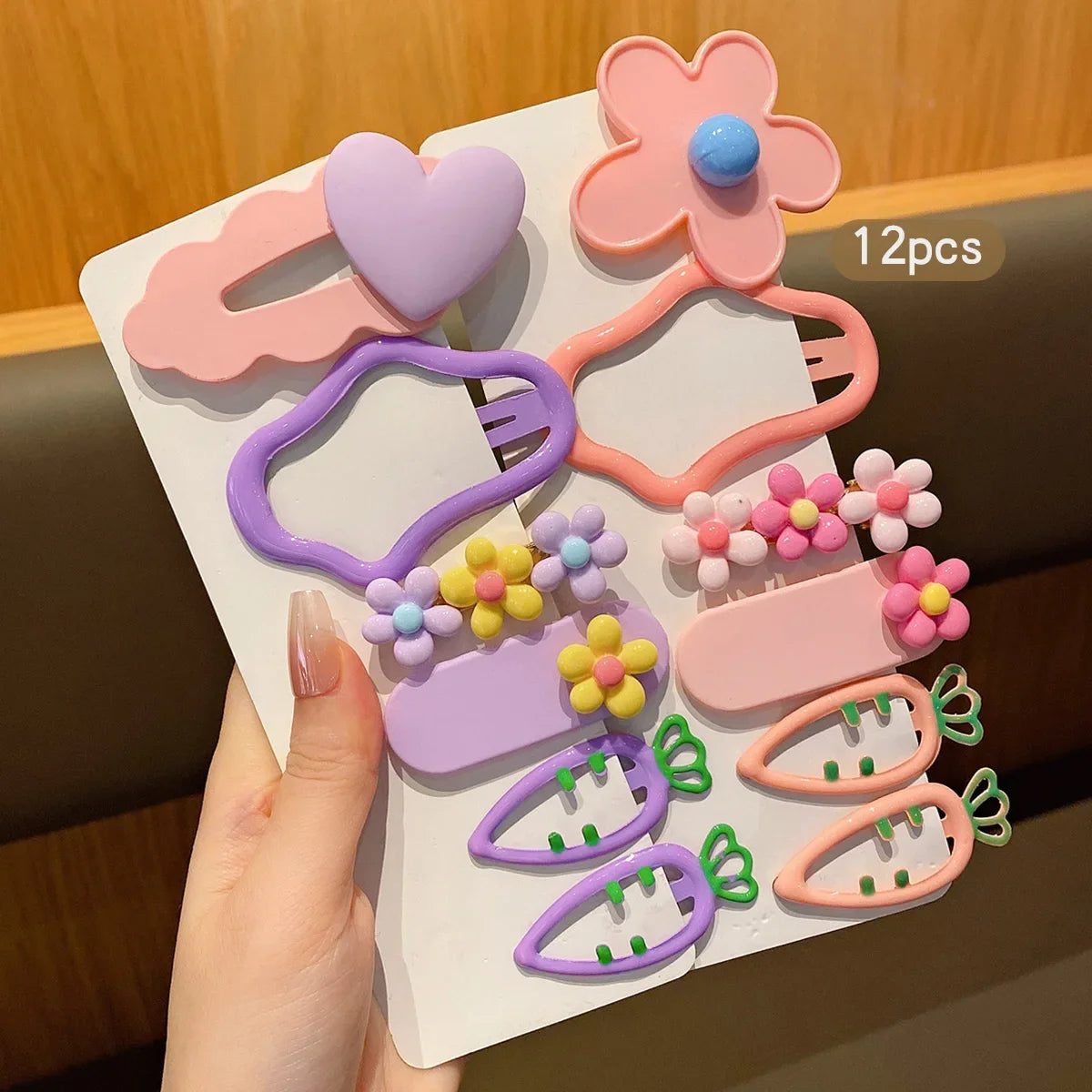 12 sweet and colorful hair clips, Korean version BB clip, suitable for daily use as hair accessories