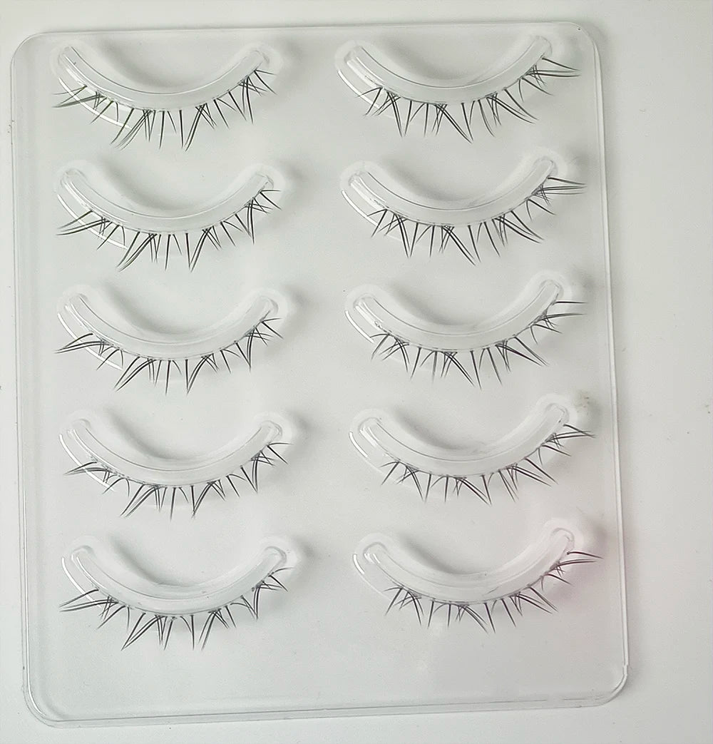 5 Pair Clear Band Lower Eyelashes Handmade False Eyelashes Bottom Lashes Natural Manga Lashes douyin makeup lash Extension