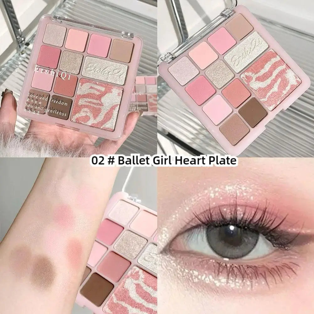 16Colors Pink Mist Eyeshadow Palette High Pigmented Daily Eye Shadow Makeup Eye Shadow Travel Makeup Palette All In One