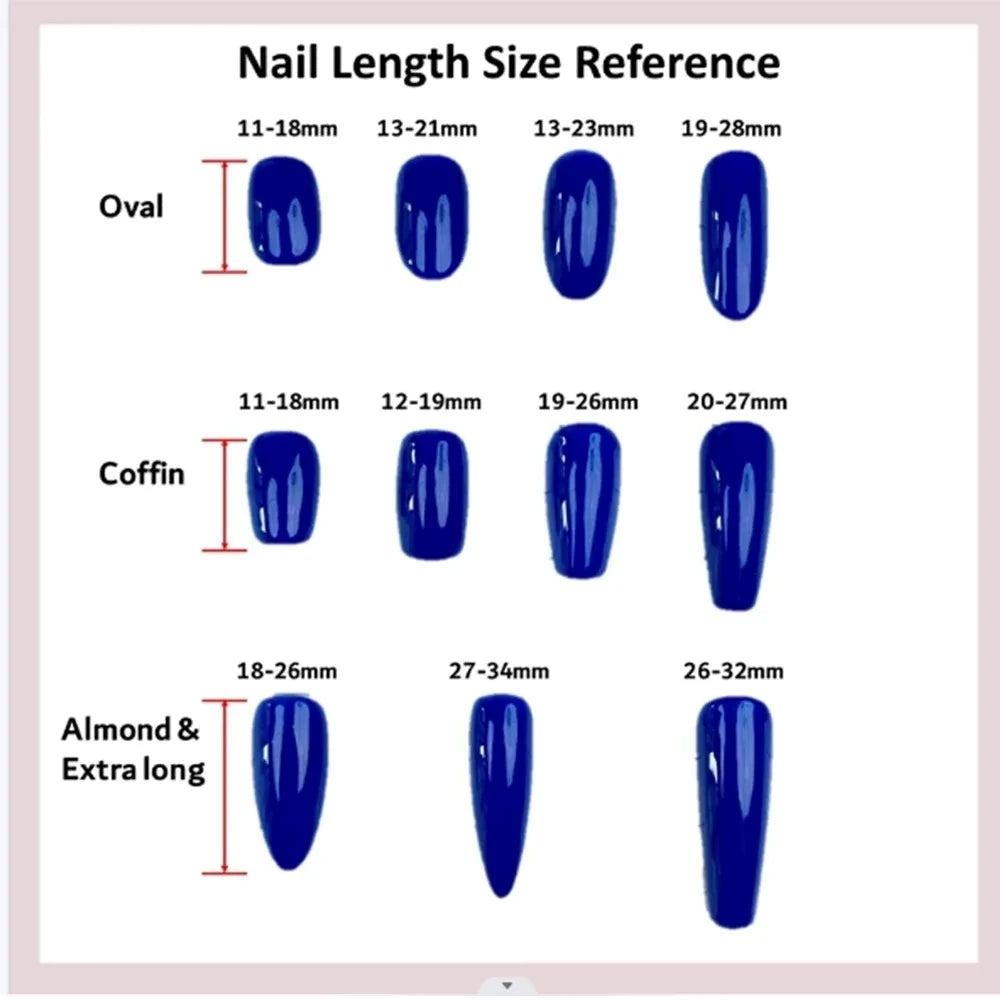 Long-Lasting Press-on Artificial Nails with Silk Flower & Electroplated Alloy Traditional Chinese Red Blue Nail Art for Hanfu