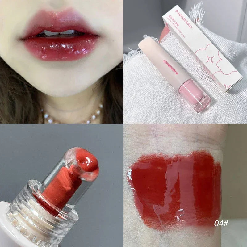 Korean Lip Gloss – Crystal Jelly Liquid, Plumping & Moisturizing Lipstick