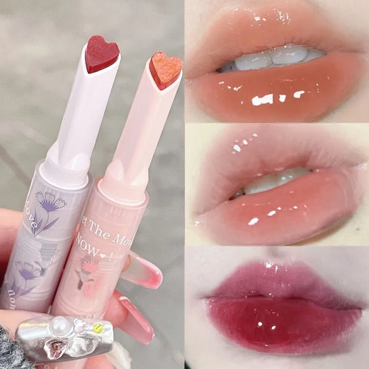 Water-Light Glitter Lip Tint Pen – Long Lasting & Moisturizing Heart-Shaped Lipstick