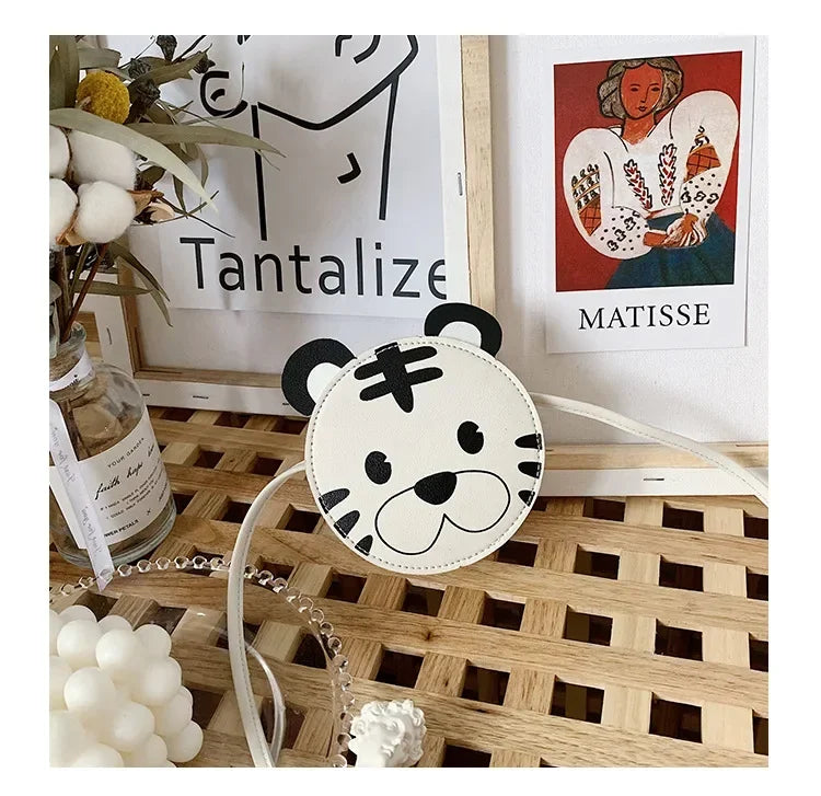 Cute PU Leather Children's Small Shoulder Bags Lovely Cartoon Baby Girls Coin Purse Handbags Princess Accessories Crossbody Bag