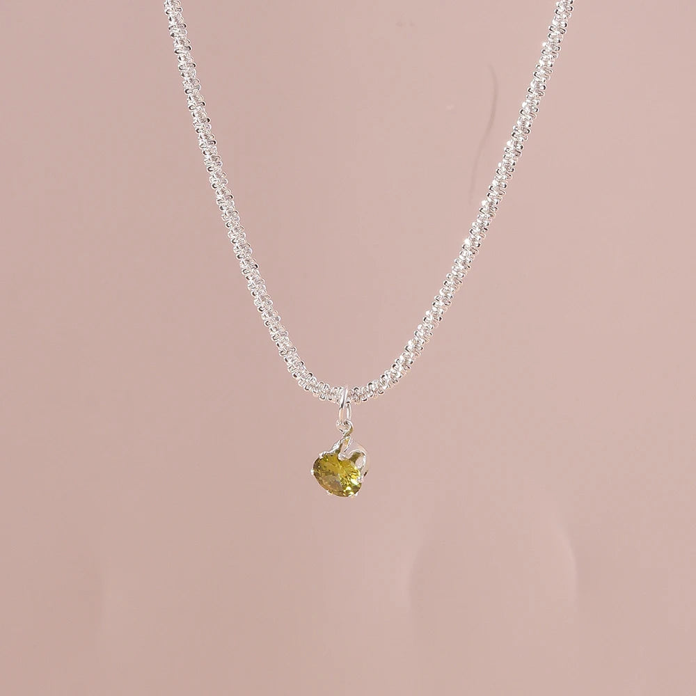 Y2K Crystal Butterfly Heart Necklace Fashion Kpop Shiny Clavicle Chain Necklaces for Women Girls New Trend Party Gifts Jewelry