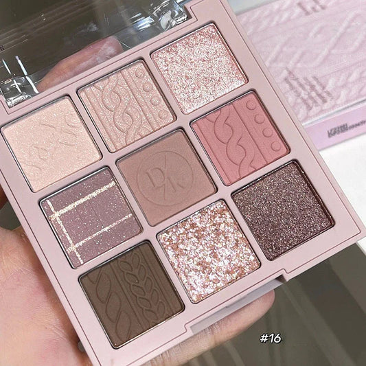 9-Color Eye Shadow Palette Glitter Pearly Eyeshadow Palette Nude Long Lasting Korean Charming Eyes Make Up Palette Cosmetics