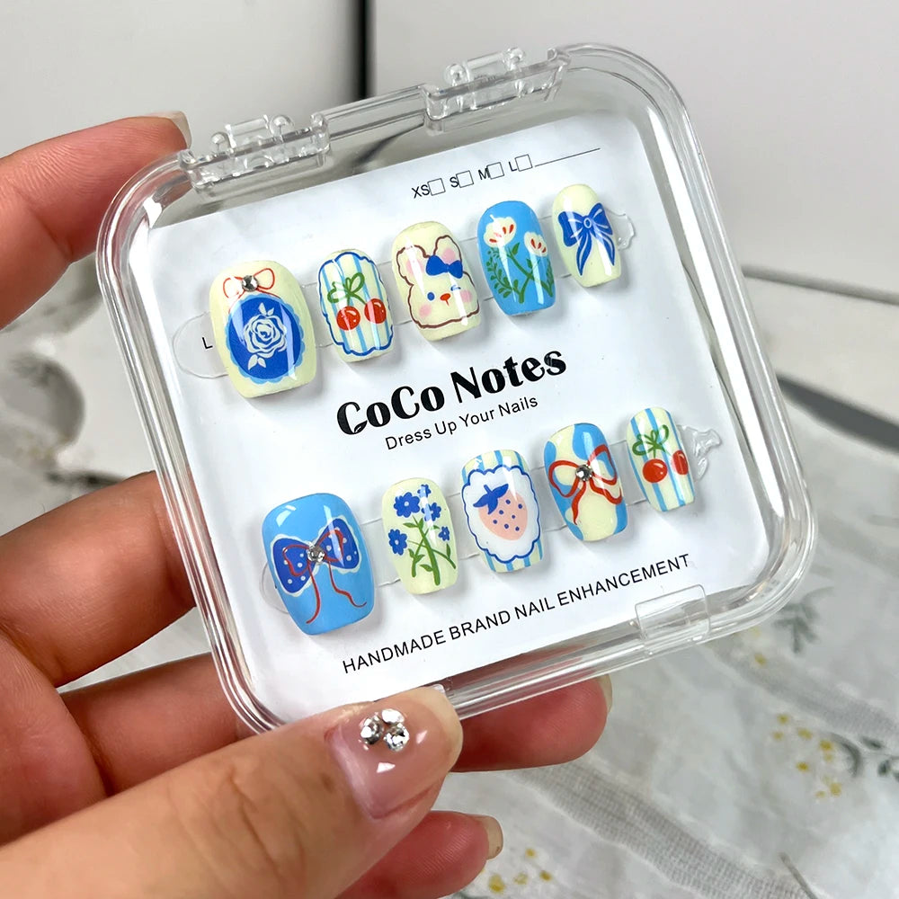 Handmade Press On Nails Reusable Decoration Fake Nail Full Cover Artificial Manicuree Wearable Nails CN003