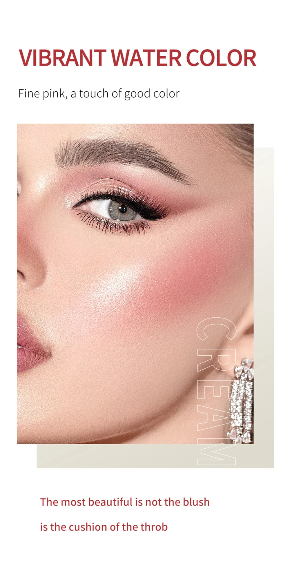 1pc Face Blush Cream Stick Korean Makeup Cosmetic Waterproof Long Lasting Lipstick Red Matte Blush Stick  Makeup Cream Blush