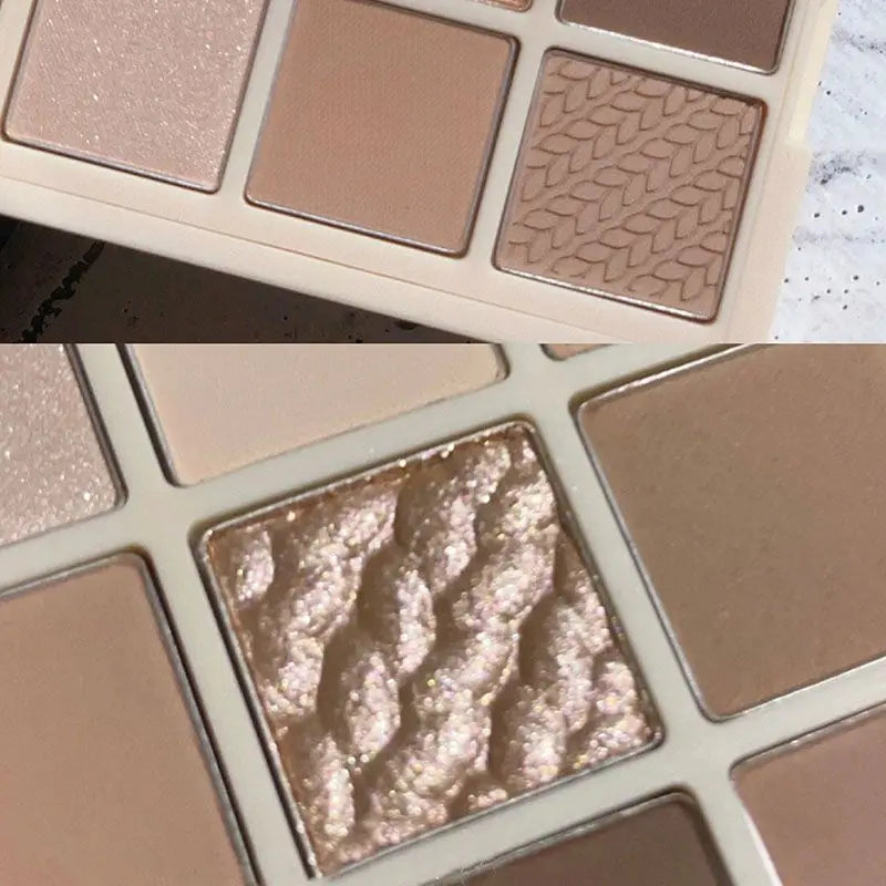9 Color Eyeshadow Daily Makeup Brown Eye Shadow Palette Shimmer Matte Lasting Pearl Fine Shimmer Earth Color Eye Shadow Korean