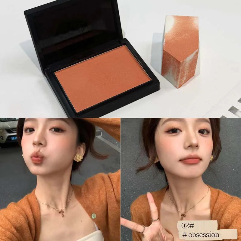 Silky Touch Powder Blusher Monochrome Korean Original Cosmetics  Natural Makeup With Low Saturation Matte Makeup Rouge Pink