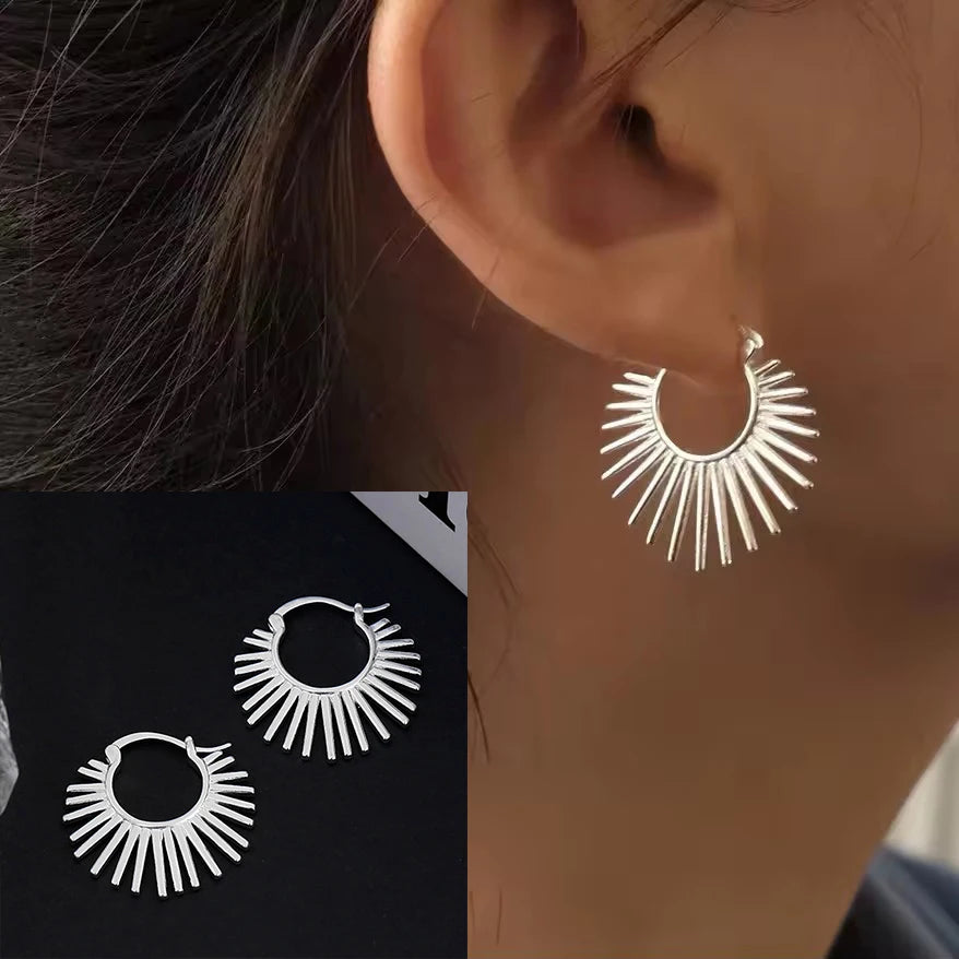 VENTFILLE 925 Sterling Silver Star & Moon Hoop Earrings for Women