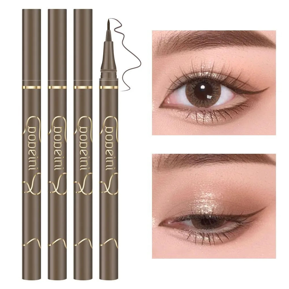 Waterproof Quick-drying Liquid Eyeliner/ultra-fine Matte Black Brown/long-lasting Silkworm Eyeliner/eye Makeup/gifts