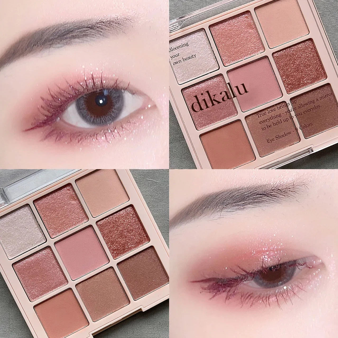 9-Color Eye Shadow Palette Glitter Pearly Eyeshadow Palette Nude Long Lasting Korean Charming Eyes Make Up Palette Cosmetics