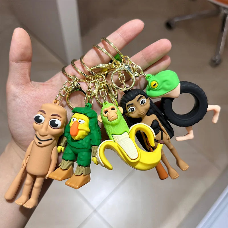 Italian Brainrot Animals Keychains for Accessories Funny Sigma Skibidi Rizz Cat Silly Meme Keyrings Fans Friends Gifts Wholesale