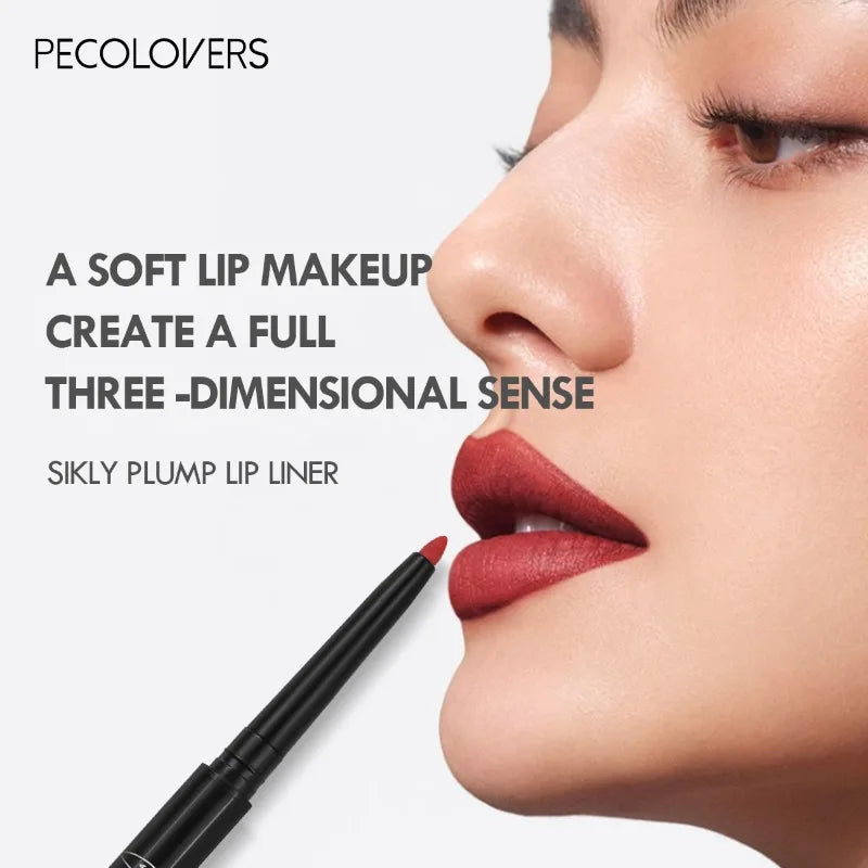 Matte Red Lipliner & Lipstick Pencil – Waterproof, Moisturizing, 12 Shades
