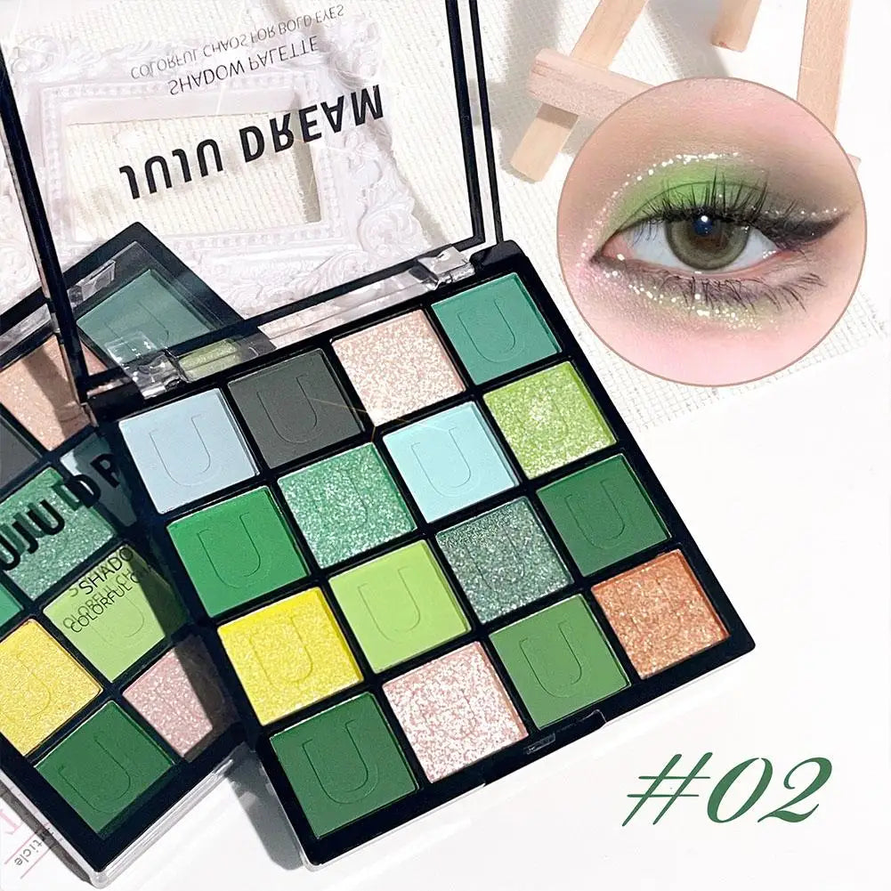 16 Color Rose Palette With Makeup Mirror Pearlescent Matte Glitter Shimmer Pigment Nude Longlasting Eye Shadow