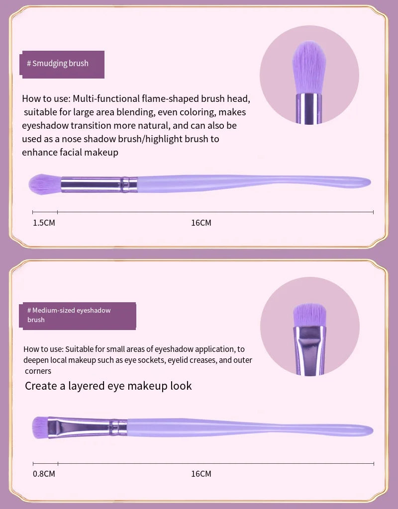 8pcs/sets Eye Makeup Brushes Professiona Soft Hair Cosmetic Concealer Eyeshadow Kabuki Blending Tools Eyebrow Eye Detail Brush